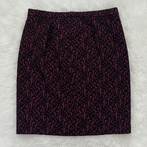 The Limited Women's Red Black Lace Knee Length Pencil Skirt - Size 10
 b83